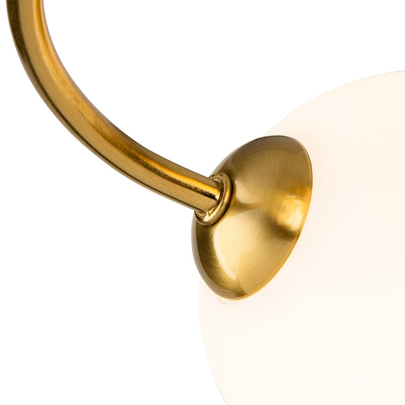 Flush Mount, Brushed Brass, Opal White, 4