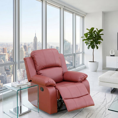 Solvik Red Vegan Leather Manual Recling Chair