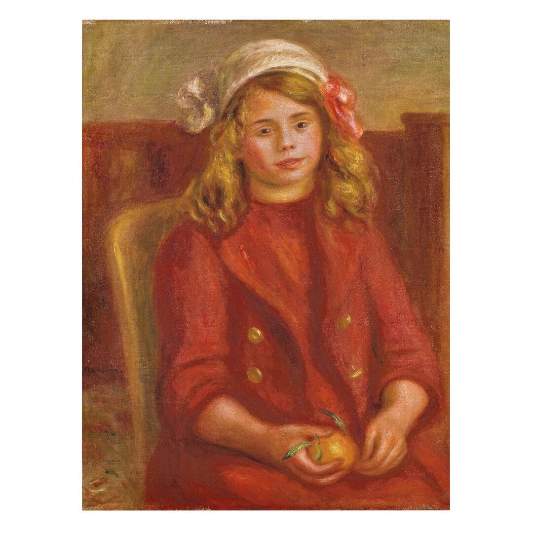 Leinwandbild Junges Mädchen mit Orange von Auguste Renoir