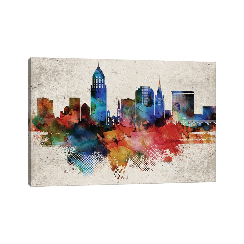 Cleveland Abstract - Wrapped Canvas Print, 66.04 cm H x 45.72 cm W
