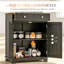 Buffets compacts avec rangement, armoire en bois de 26,8 pouces, maison de cuisine rustique moderne