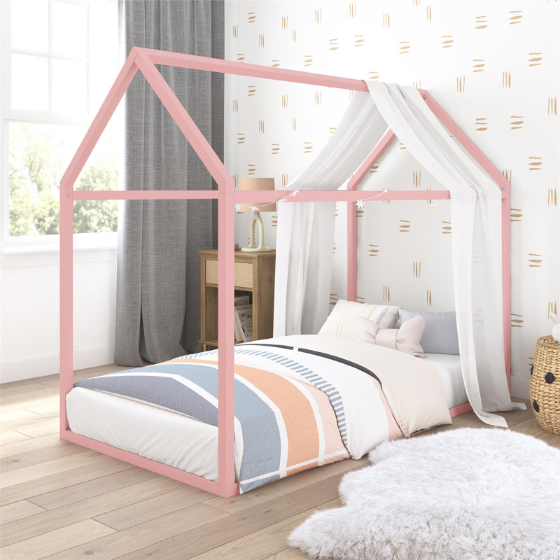 Nova Metal Montessori House Bed, Twin, Pink
