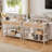  39.3" Boho Rattan Console Table – Stylish Entryway Table with 2 Drawers for Storage, Narrow Hallway Table for Living Room, Bedroom & Office