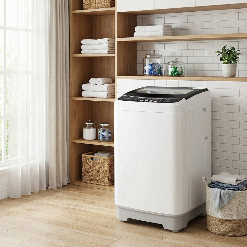 Compact 2-In-1 Portable Washing Machine With Spin Dryer - 20 Lbs Capacity With Smart Control Panel, White