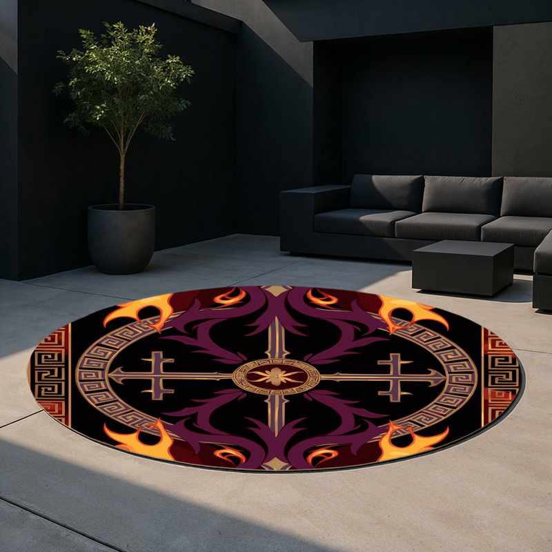 Rose Of Antiquity Indoor And Outdoor Area Rug, Round 5'