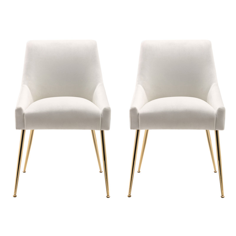 Fauteuil en velours l 21,5 po Koblas, Velours ivoire