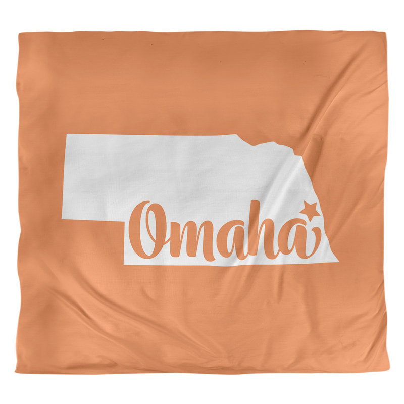 Housse de couette omaha nebraska, Housse de couette pour très grand lit, Orange, Microfibre