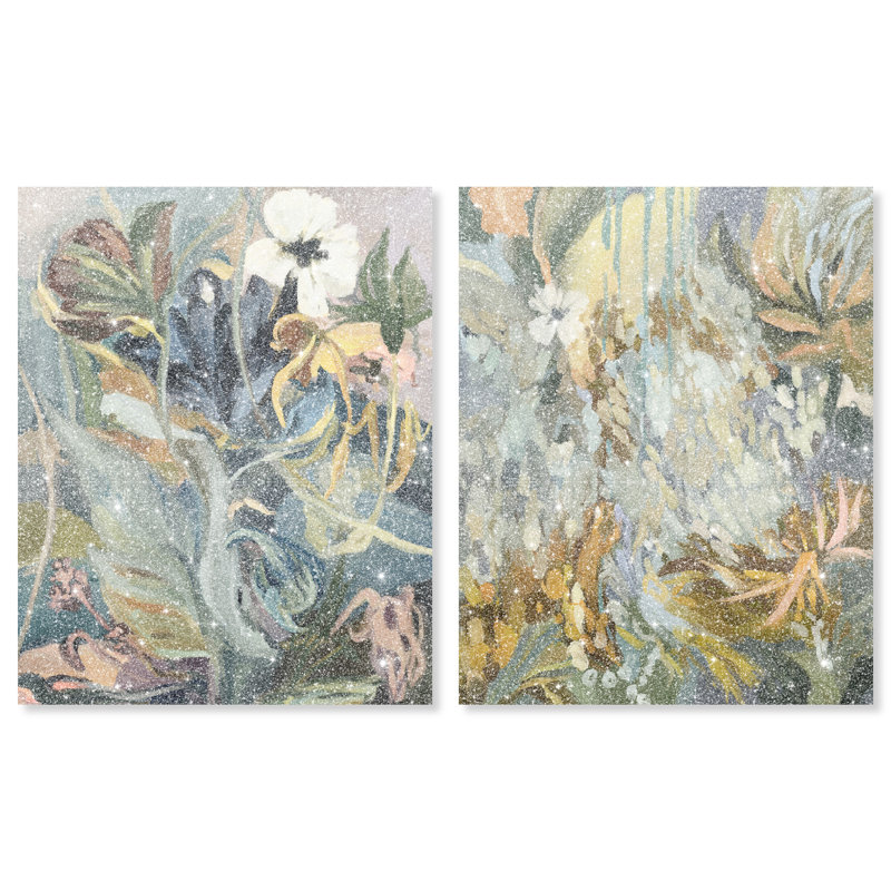 Moss Overlap Set Set by Oliver Gal, 72"H x 60"W, Gallery Wrapped