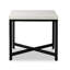 Hammered Iron End Table-White Marble-1791442079