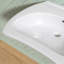 Lavabo de salle de bain mural en céramique en forme de U 24 po x l 20 po accessible par ADA avec façade incurvée ergonomique