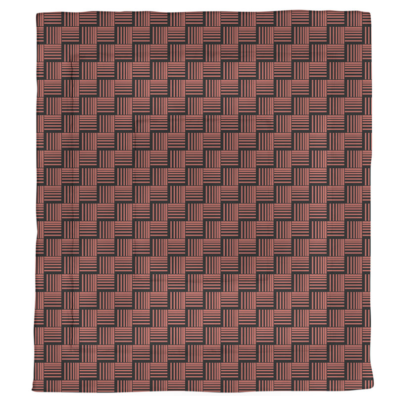 Édredon réversible en microfibre Dana Strider, Édredon simple TG, Rouge / rayures gris anthracite