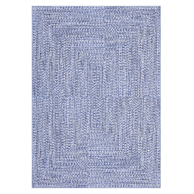 Braided Printed Texture Machine Washable Rug with Rubber Backing for Living Room Non-Slip Dining Room Rug Easy-Cleaning Floor Carpet for Bedroom