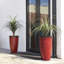 23.75"H Set Of 2 Oversized Eco-Friendly PP And Stone Honeycomb Textured Green Tall Plastic Planter-1826970742