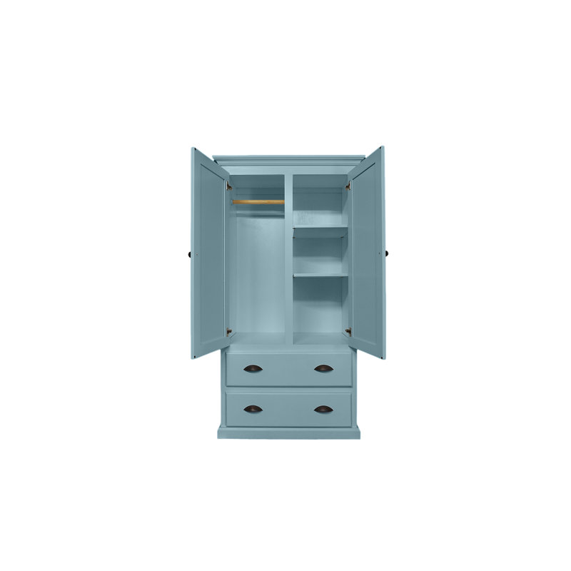Armoire en bois massif Conda, Aqua pâle
