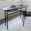 Bureau en bois massif noir avec 1 tiroir-1038794369