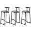 3 tabourets de bar, 27 po, noir et noir, de conception ergonomique pour plusieurs environnements de cuisine, tous réglages-116736961
