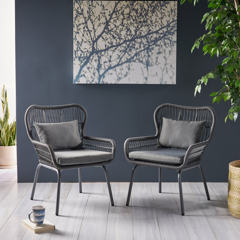 Arnette Upholstered Club Chair, Grey/Dark Grey