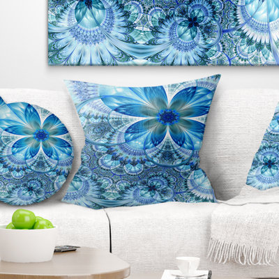 Oreiller à motif floral fractal
