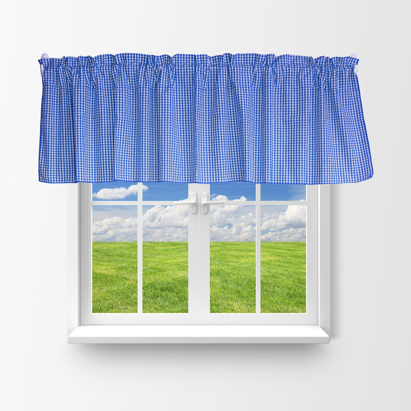 Cantonnière à carreaux Gingham, Bleu royal, L 58 po x L 24 po