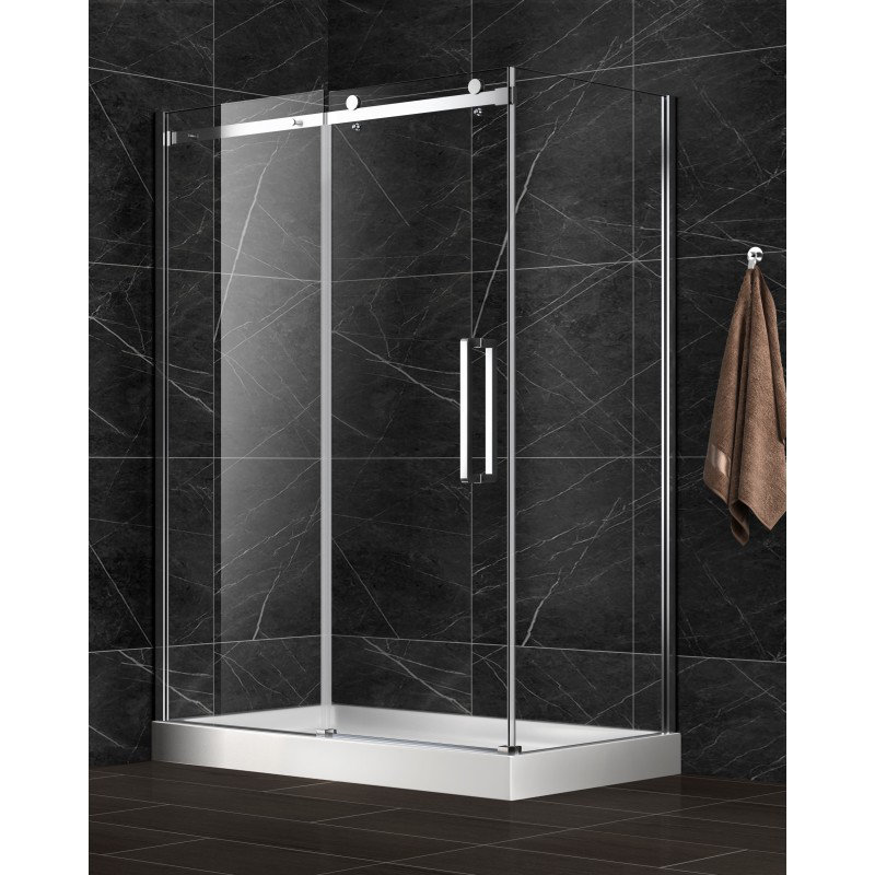 Ploutos 60 po, porte de douche, Chrome