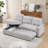 Triple Conversion Chenille Combo Sleeper Sofa Bed with Storage and Recliner Function for Small Spaces-732354575