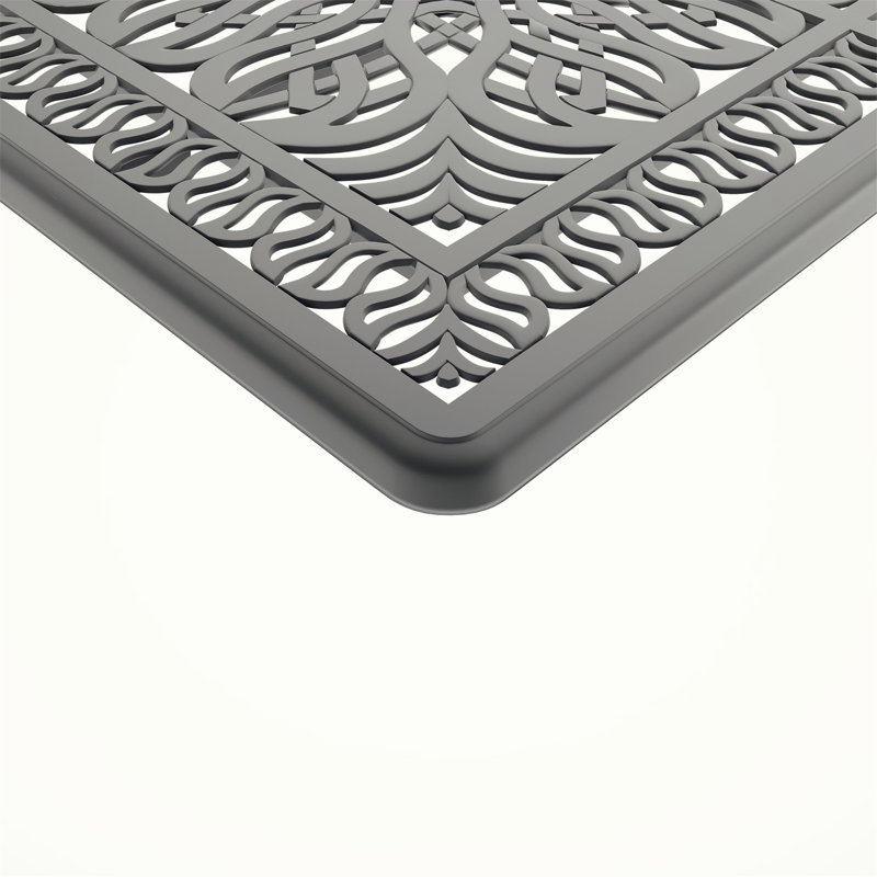 Ensemble de salle à manger toutes saisons en fonte d'aluminium avec chaises confortables et table rectangulaire, 6