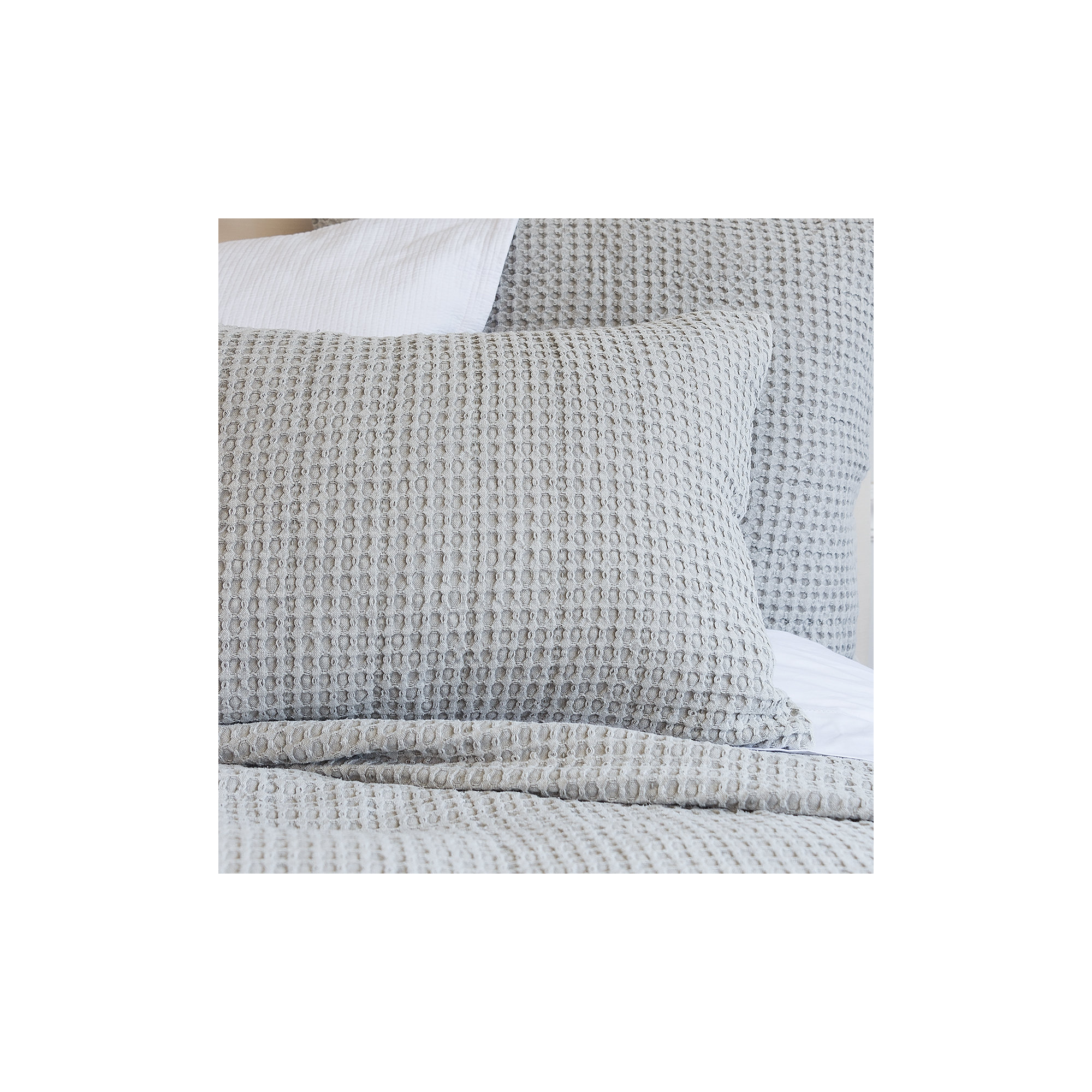 Cotton Waffle Pearl Grey Coverlet, Queen Coverlet