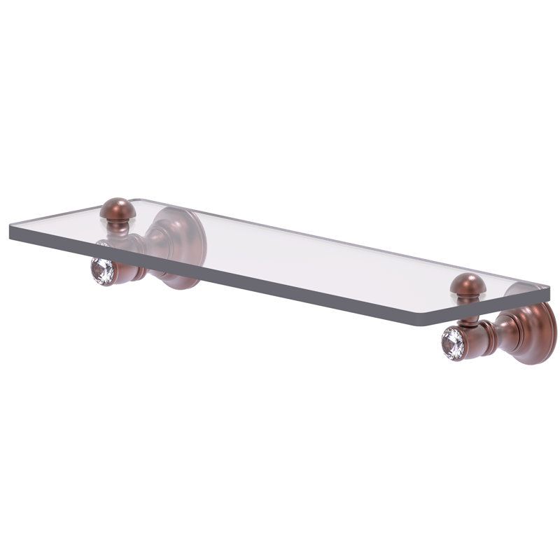 Hertz Glass Bracket Shelf, 2.4" H x 16" W x 5.54" D, Antique Copper