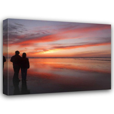 Art sur toile tendue, Rosecliff Heights Paulson, Don, Oregon, Cannon Beach Couple on beach at sunset