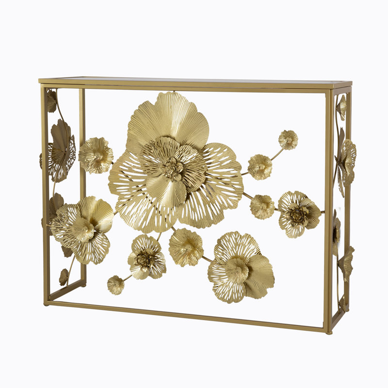 Trystian 38.8" Console Table,Entryway table,Hallway table with Mirrored Glass Top