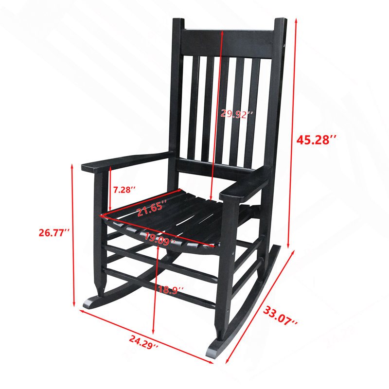 Chaise berçante en bois, sans tapis