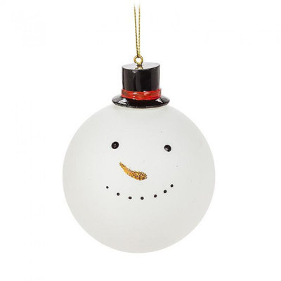 Ornement boule bonhomme de neige