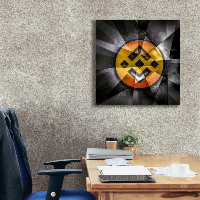 «BNB Binance Coin», art mural sur toile, H 26 po x l 26 po x P 1,5 po
