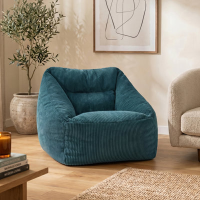 icon Natalia Corduroy Armchair Bean Bag, Charcoal Grey