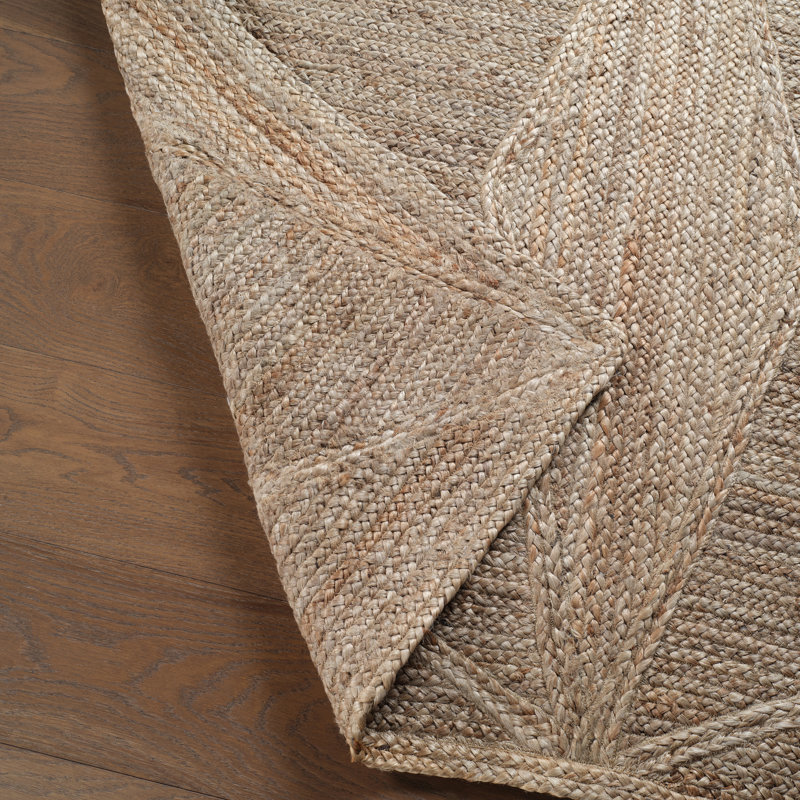 Bancroft Geometric Handmade Dhurrie Jute Beige Area Rug, Rectangle 9' x 12'