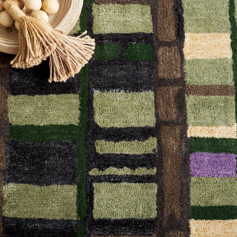 Labay Rodeo Drive Hand Tufted Performance Geometric Rug, Rectangle 5' x 8'