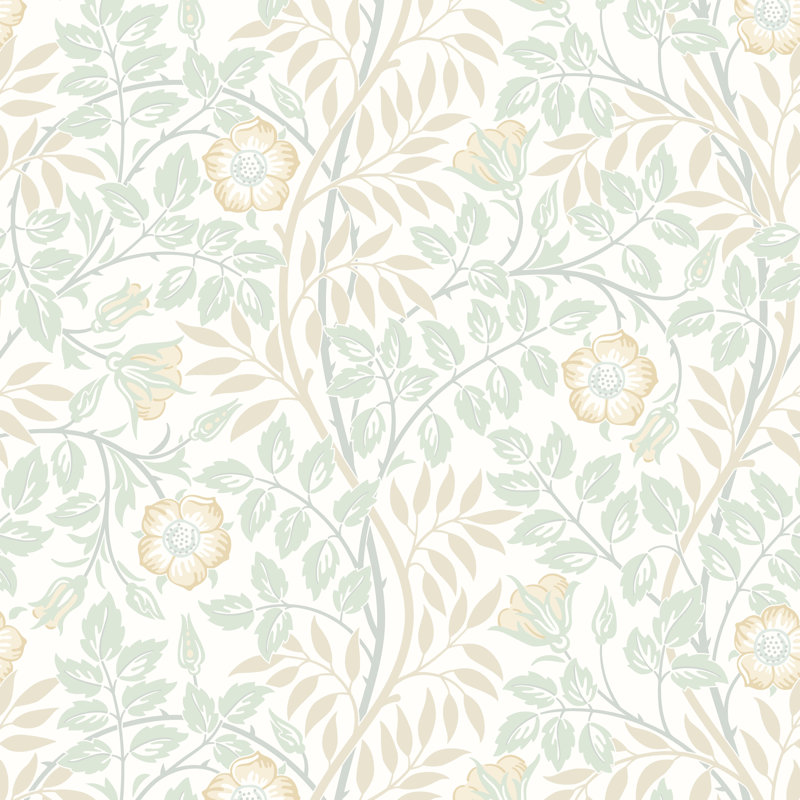 Padstow 10m x 50cm Matte Wallpaper Roll, Soft Mint