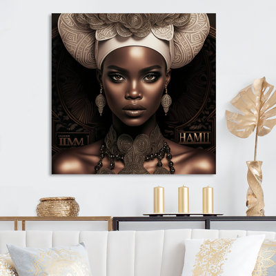 Élégant portrait d'une femme africaine élégante - art mural africain pour le salon