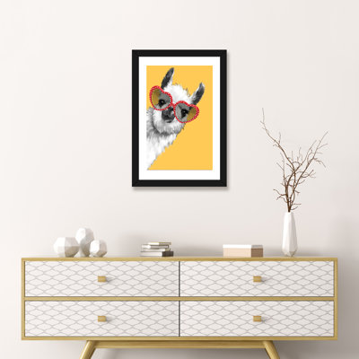 Art de llama mode avec verres à hipster