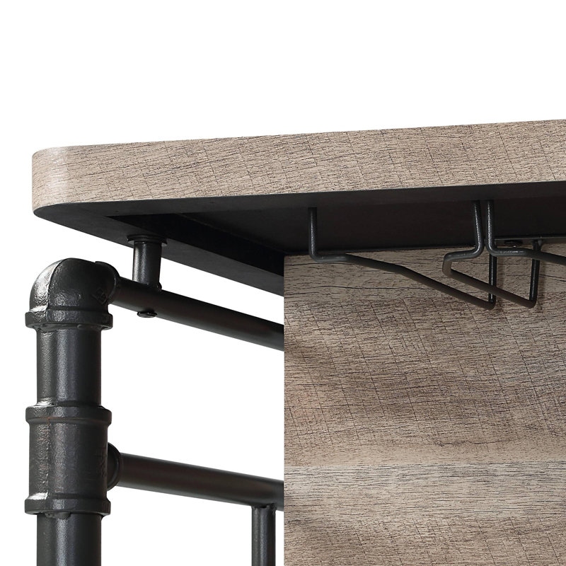 Edina Antique Oak & Sandy Gray Finish Table