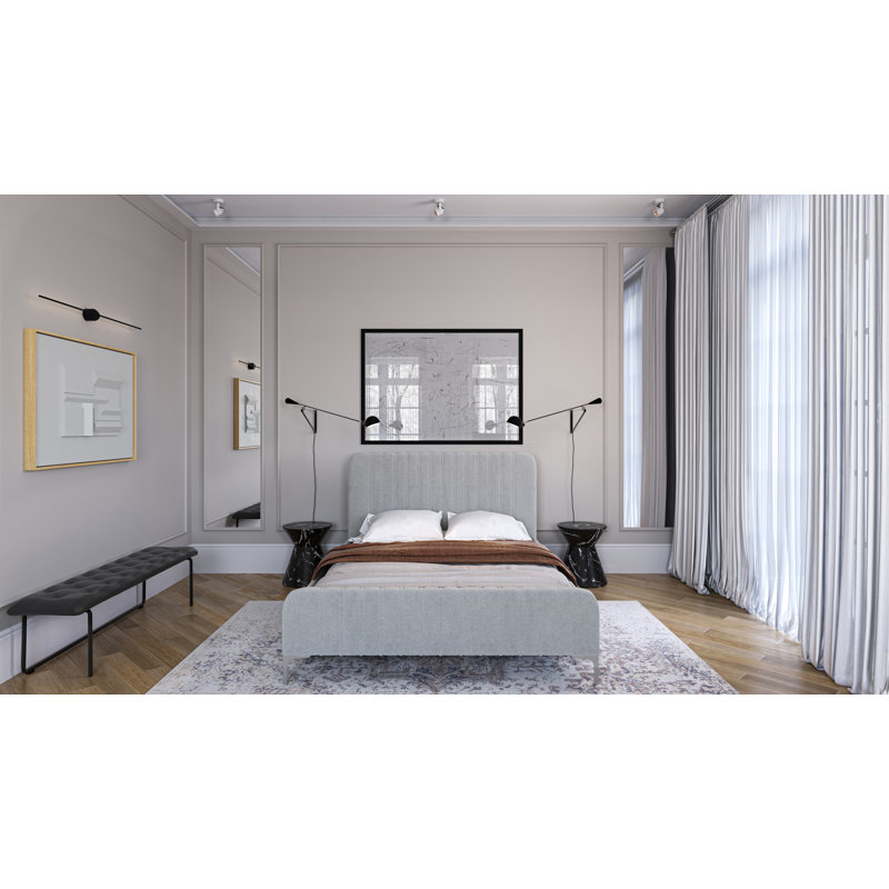 Heidi Upholstered Bed, Dark Gray, Queen