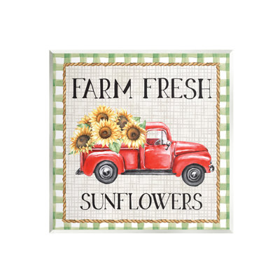 " Gingham Farm Fresh Sunflowers Pattern " by ND Art