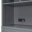 Grand lit escamotable mural: tablettes supérieures et USB, gris