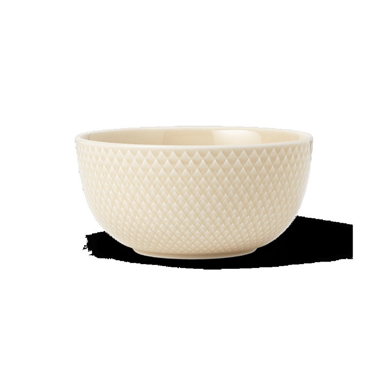 Rhombe Earth Porcelain Rice Bowl, White