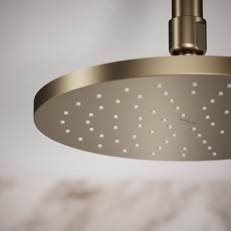 Pomme de douche à pluie Contemporary, Bronze brossé vibrant, Rond, 1,75 gallons par minute