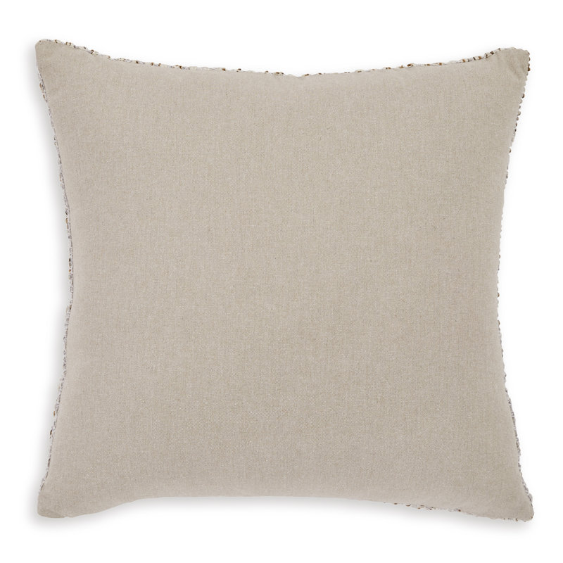 Ivory Gray Gold Textured Square Accent Pillow