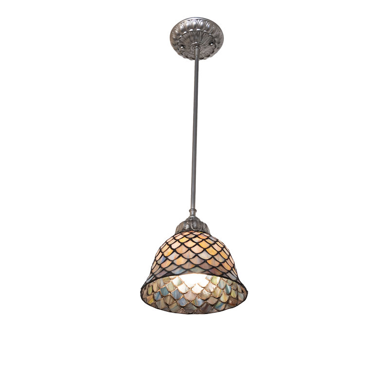 8" Wide Tiffany Fishscale Mini Pendant