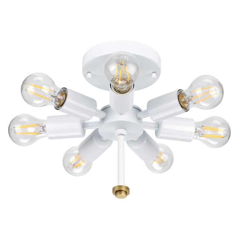 Ausie Fabric Flush Mount, 54cm H x 82cm W x 82cm D, Aged Brass