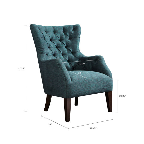 Red Barrel Studio® Button Chair In Dark , Solid Wood Construction ...