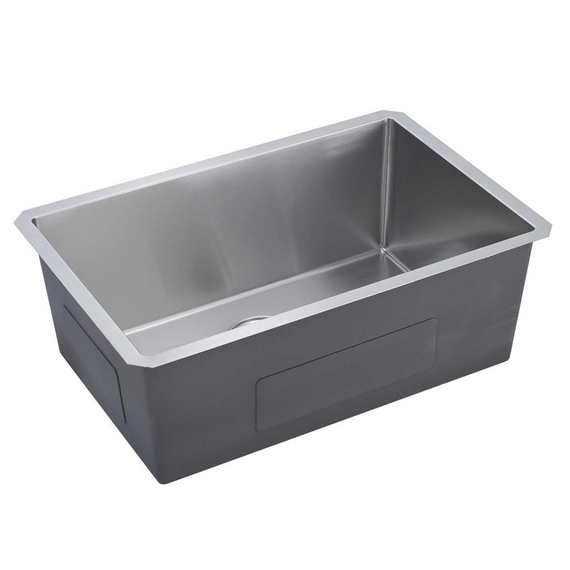 Évier de cuisine en acier inoxydable 304 de calibre 18 à cuve simple encastrable L 32 po x l 19 po (évier seulement), éviers en acier inoxydable